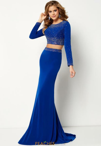 Studio 17 Long Sleeve Two Piece Prom Dress 12665 Royal – Unique