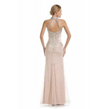Load image into Gallery viewer, Romance Rhinestone Halter Grad Prom Dress RM5079 Peach
