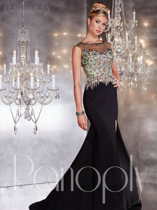 Panoply Rhinestone Fit and Flare Prom Dress 14734 Carnival