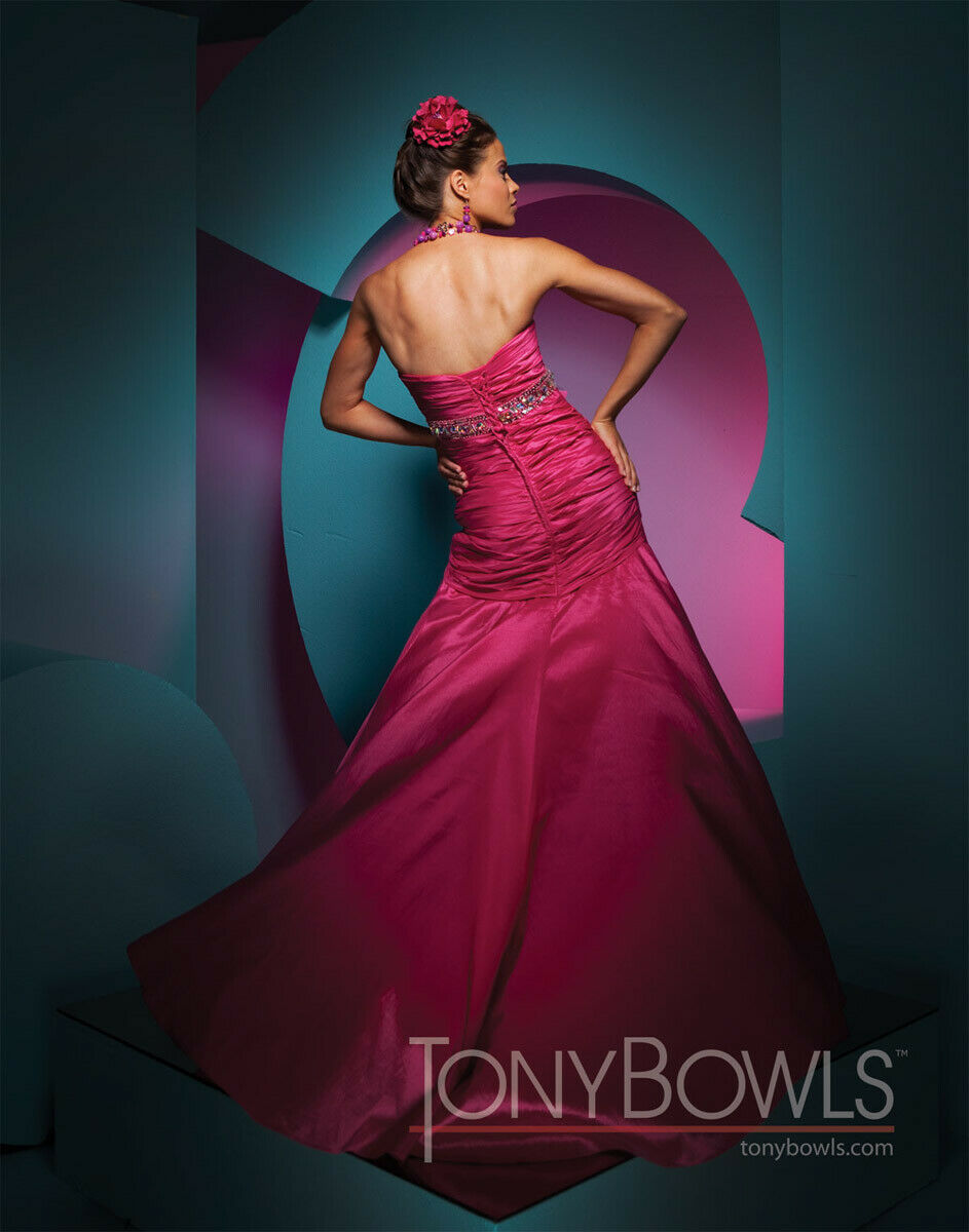 Tony Bowls Paris Taffeta Prom Dress 111707 Fuchsia