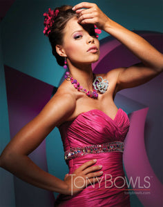 Tony Bowls Paris Taffeta Prom Dress 111707 Fuchsia