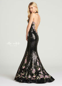 Ellie Wilde Grad Prom Dress EW118133 Black/Multi