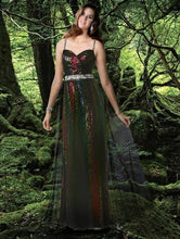 Load image into Gallery viewer, Xcite Disney Leopard Sequin Grad Prom Dress 35593 Peacock/Multi