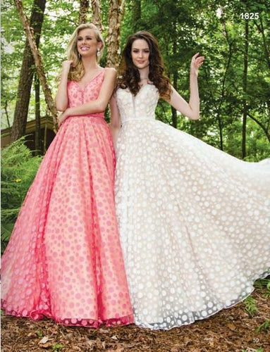 Colors Polka Dot Ballgown Prom Dress Coral/Nude 1825
