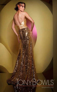 Tony Bowls One Shoulder Sequin Prom Dress Jade 111539