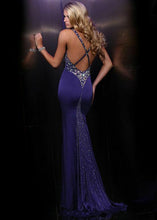 Load image into Gallery viewer, Xcite Satin Low Back Prom Dress 30346 Purple