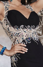 Load image into Gallery viewer, Panoply Jersey Beaded Grad Prom Dress 14774 Purple Multi