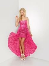 Load image into Gallery viewer, Riva Designs Short Dress with Overskirt Prom Dress R9632 Hot Pink
