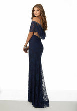 Load image into Gallery viewer, Morilee Boho Lace Grad Prom Dress 42037 Navy