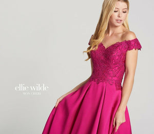 Ellie Wilde Grad Prom Dress EW118152 Hot Pink