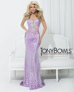 Tony Bowls Sequin Prom Dress 114503 Light Purple