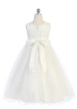 Load image into Gallery viewer, Plus Size White Tulle Flowergirl Dress w/ Glitter Tulle