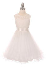 Load image into Gallery viewer, Lace &amp; Tulle Flowergirl Dress - White, Ivory