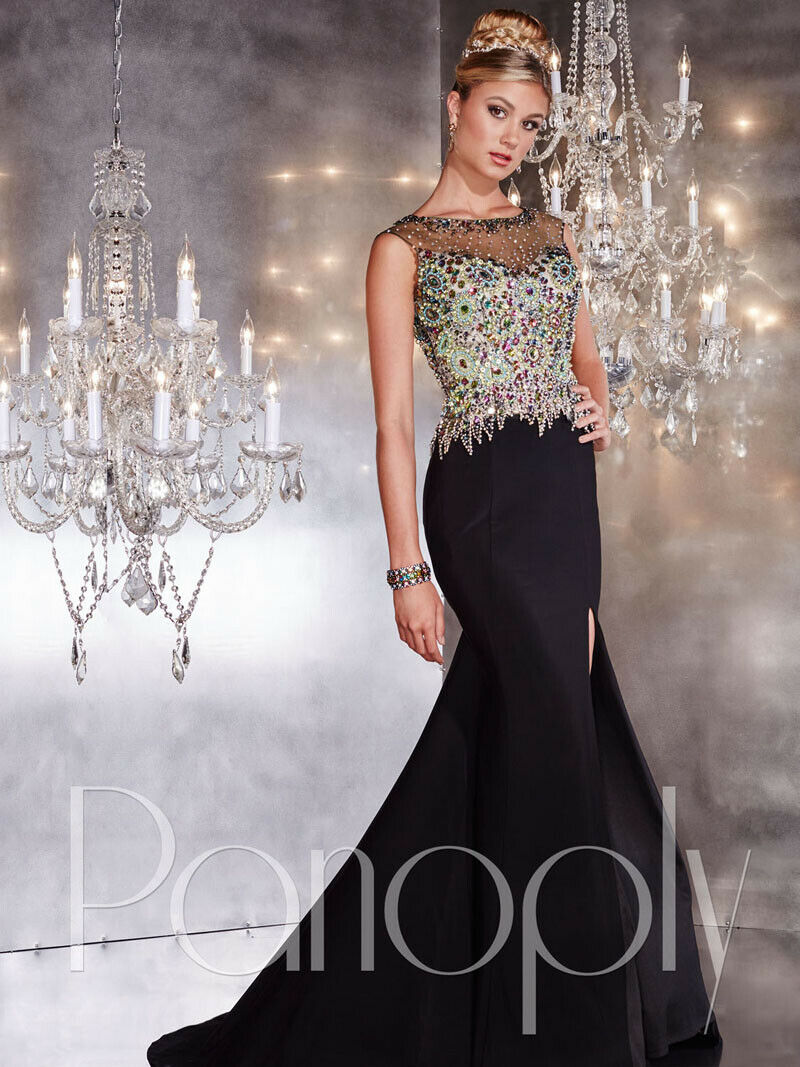 Panoply Rhinestone Fit and Flare Prom Dress 14734 Carnival