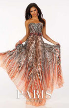 Load image into Gallery viewer, Paris Leopard Print Prom Grad Dress Orange/Multi