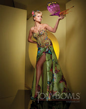 Load image into Gallery viewer, Tony Bowls Prom Dress Lime/Multi Butterfly Print 111508