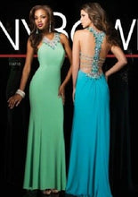 Load image into Gallery viewer, Tony Bowls Jersey Low Back Prom Dress 114715 Turquoise