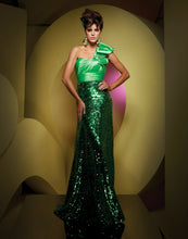 Load image into Gallery viewer, Tony Bowls One Shoulder Sequin Prom Dress Jade 111539