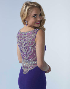 Splash Jersey Grad Prom Dress J437 Purple