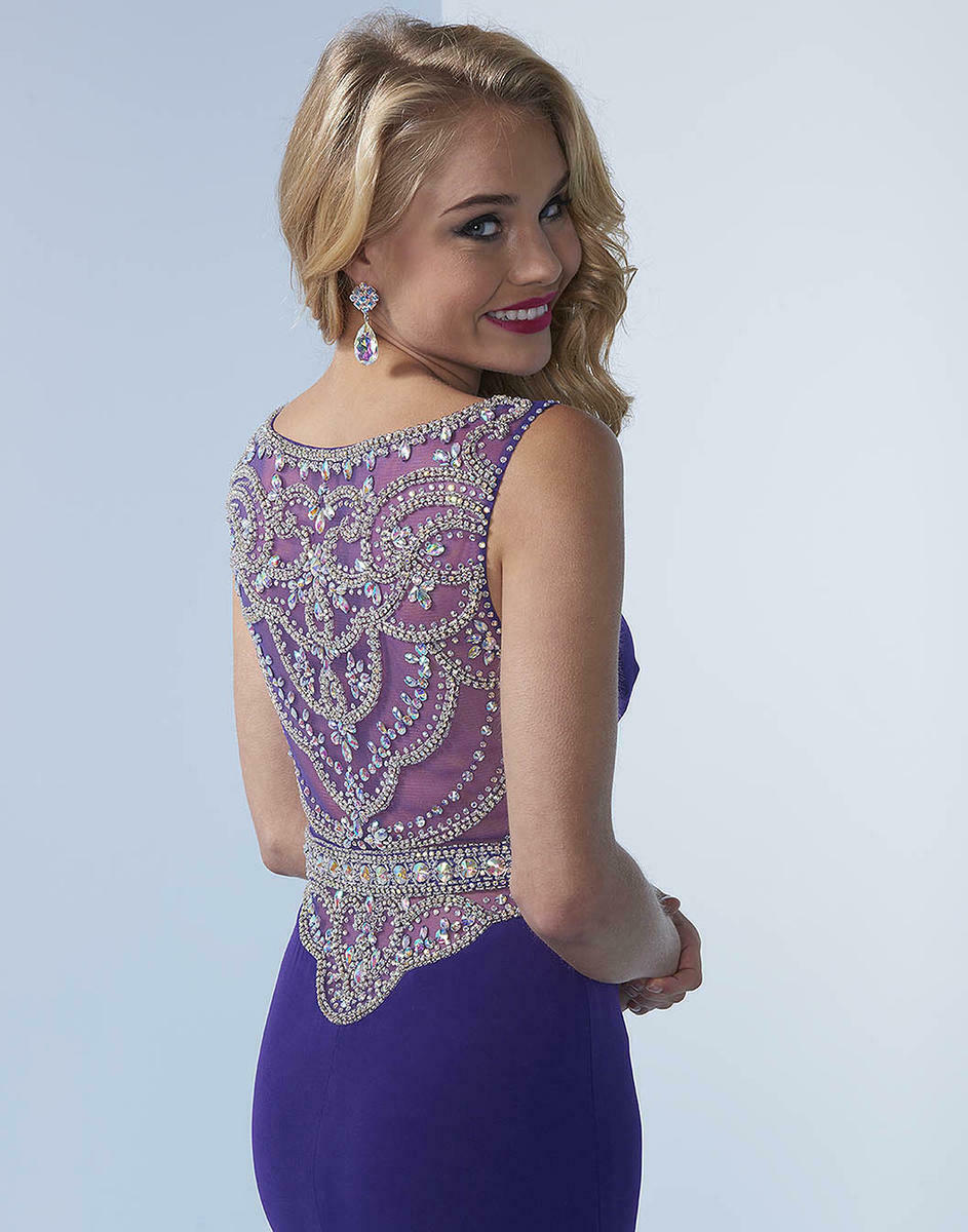 Splash Jersey Grad Prom Dress J437 Purple