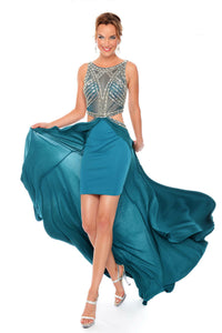 Precious Formals Overskirt Prom Dress L53003 Teal