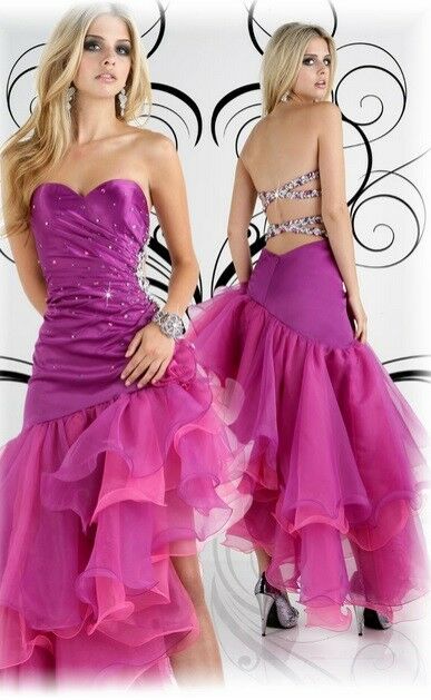 Xcite Ruffle Strapless Prom Dress 30161 Violet