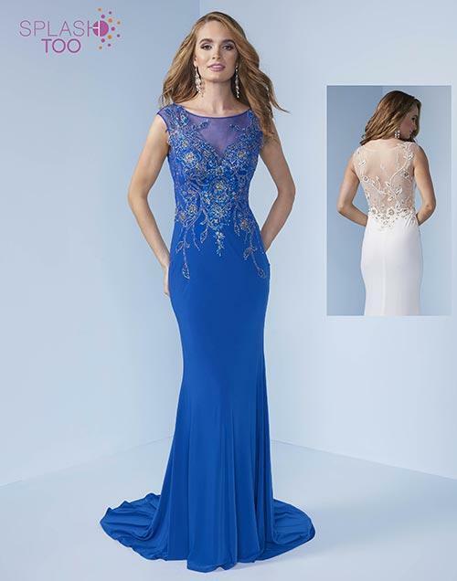 Splash Jersey Prom Dress H310 Royal