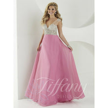 Load image into Gallery viewer, Tiffany Designs Chiffon Beaded Prom Dress 16190 Pastel Orchid/Nude