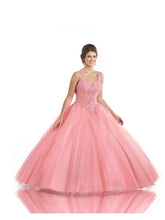 Load image into Gallery viewer, Bonny Bloom Glitter Tulle Ballgown Quinceañera Bright Coral 5802