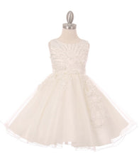 Load image into Gallery viewer, Tulle Flowergirl Lace with Floral Bodice - White