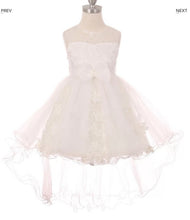 Load image into Gallery viewer, Floral High Low Flowergirl Dress - White