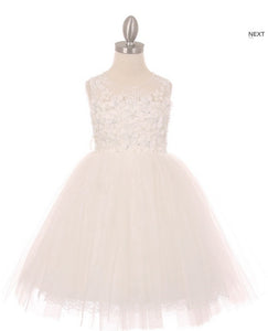 Lace Flowergirl Dress - Ivory