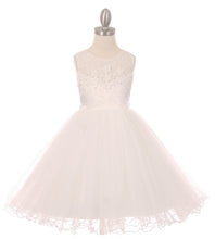 Load image into Gallery viewer, Tulle &amp; Floral Flowergirl Dress - Ivory