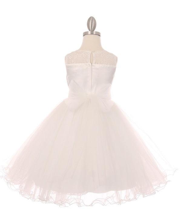 Tulle & Floral Flowergirl Dress - Ivory