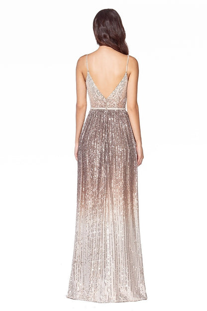 Cappucino Ombre Sequin Gown 35449