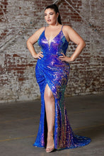 Load image into Gallery viewer, Color Changing Sequin Plus Size Gown 35452