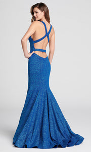 Ellie Wilde Stretch Shimmer Mermaid Dress EW21801 Turquoise
