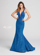 Load image into Gallery viewer, Ellie Wilde Stretch Shimmer Mermaid Dress EW21801 Turquoise
