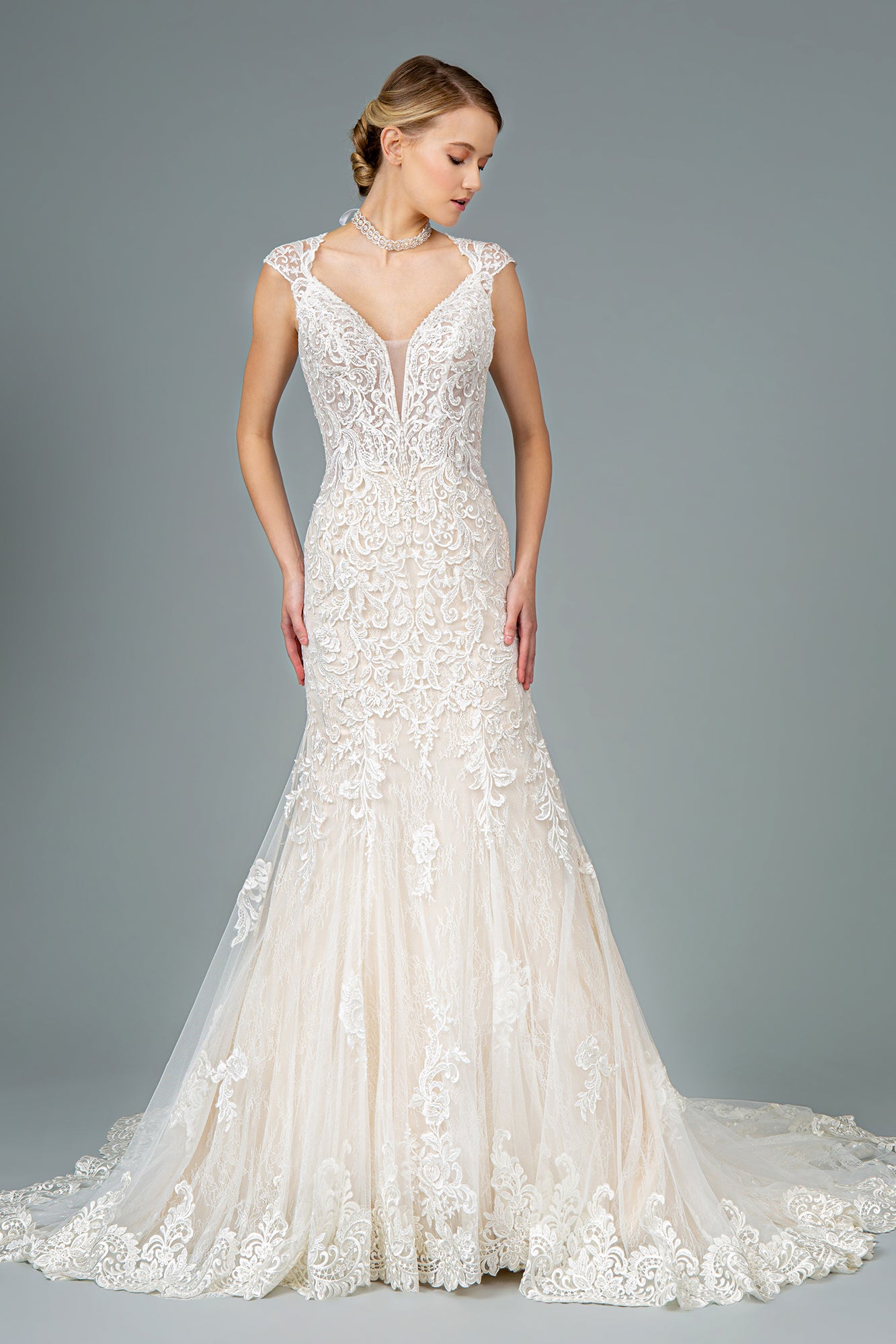 Lace Trumpet Bridal Wedding Gown 35426