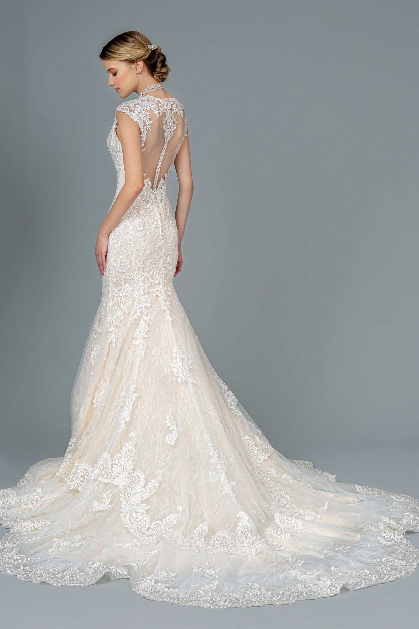 Lace Trumpet Bridal Wedding Gown 35426