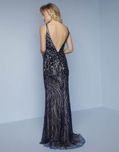 Load image into Gallery viewer, Splash Prom Sequin Sheath Gown K123 Navy