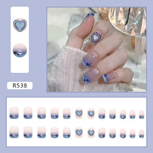 Load image into Gallery viewer, Valentine&#39;s Blues Press On Nail Set