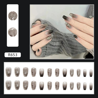 Smoky Quartz Press On Nail Set