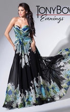 Load image into Gallery viewer, Tony Bowls Evenings Floral Chiffon TBE11548 Black/Green