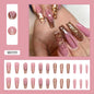 Pink Gold Glam Press On Nail Set