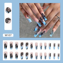 Load image into Gallery viewer, Blue Butterfly Press On Nail Set