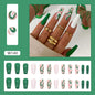 Emerald Swirl Press On Nail Set