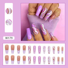 Load image into Gallery viewer, Lavender Swirl Press On Nail Set