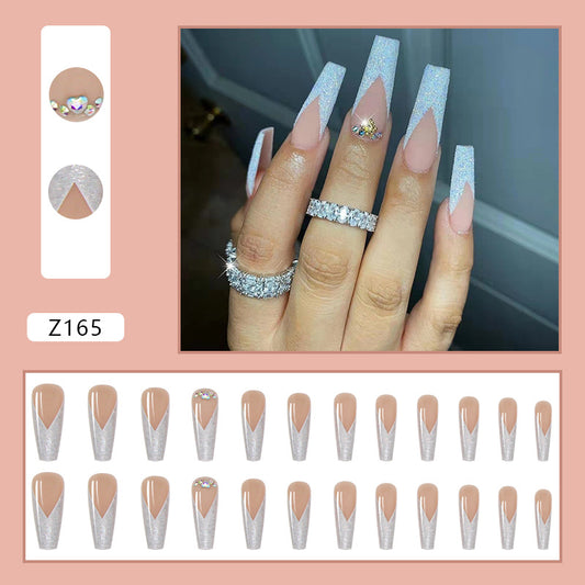 White Glamour Press On Nail Set