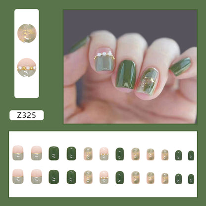 Olive Press On Nail Set